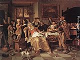 Jan Steen Canvas Paintings - The Bean Feast